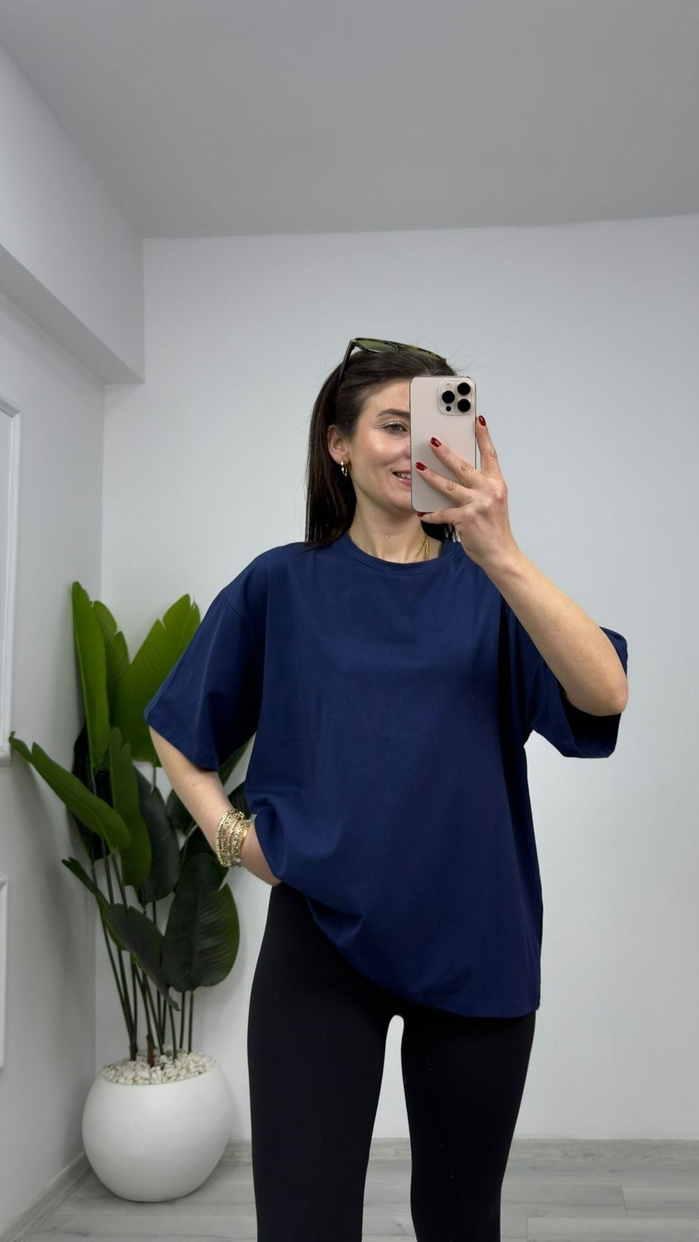 3300 Oversize Basic Tshirt Lacivert