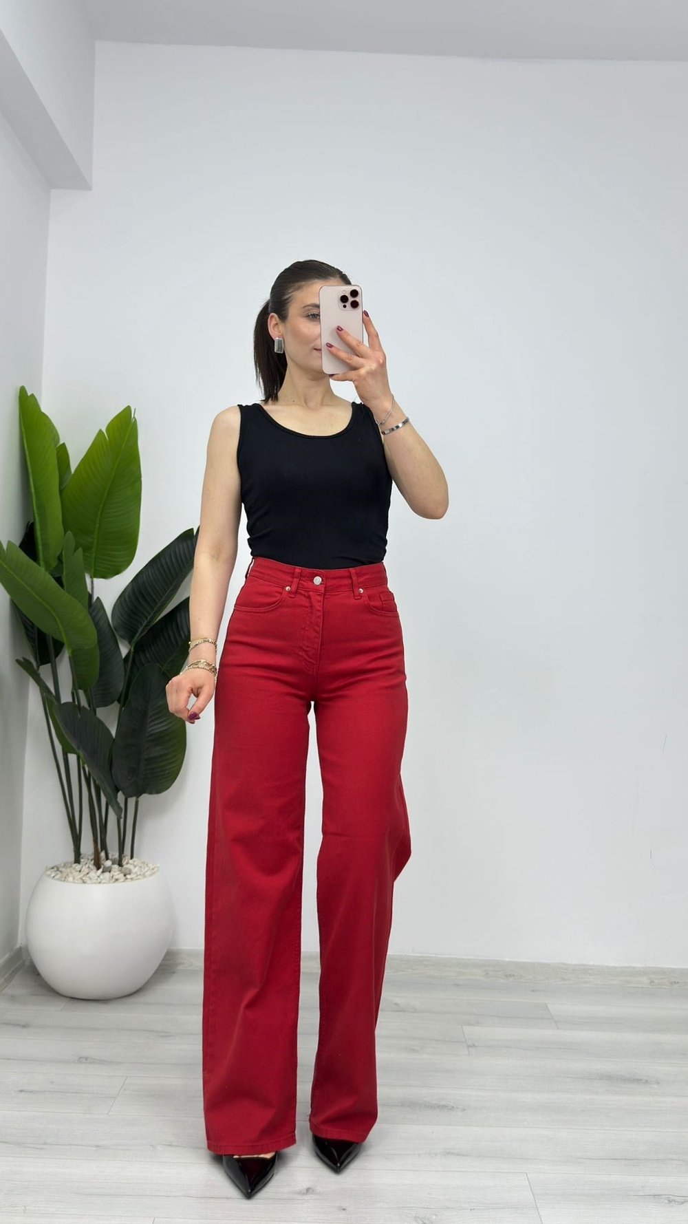 6138 Straight jean Kırmızı