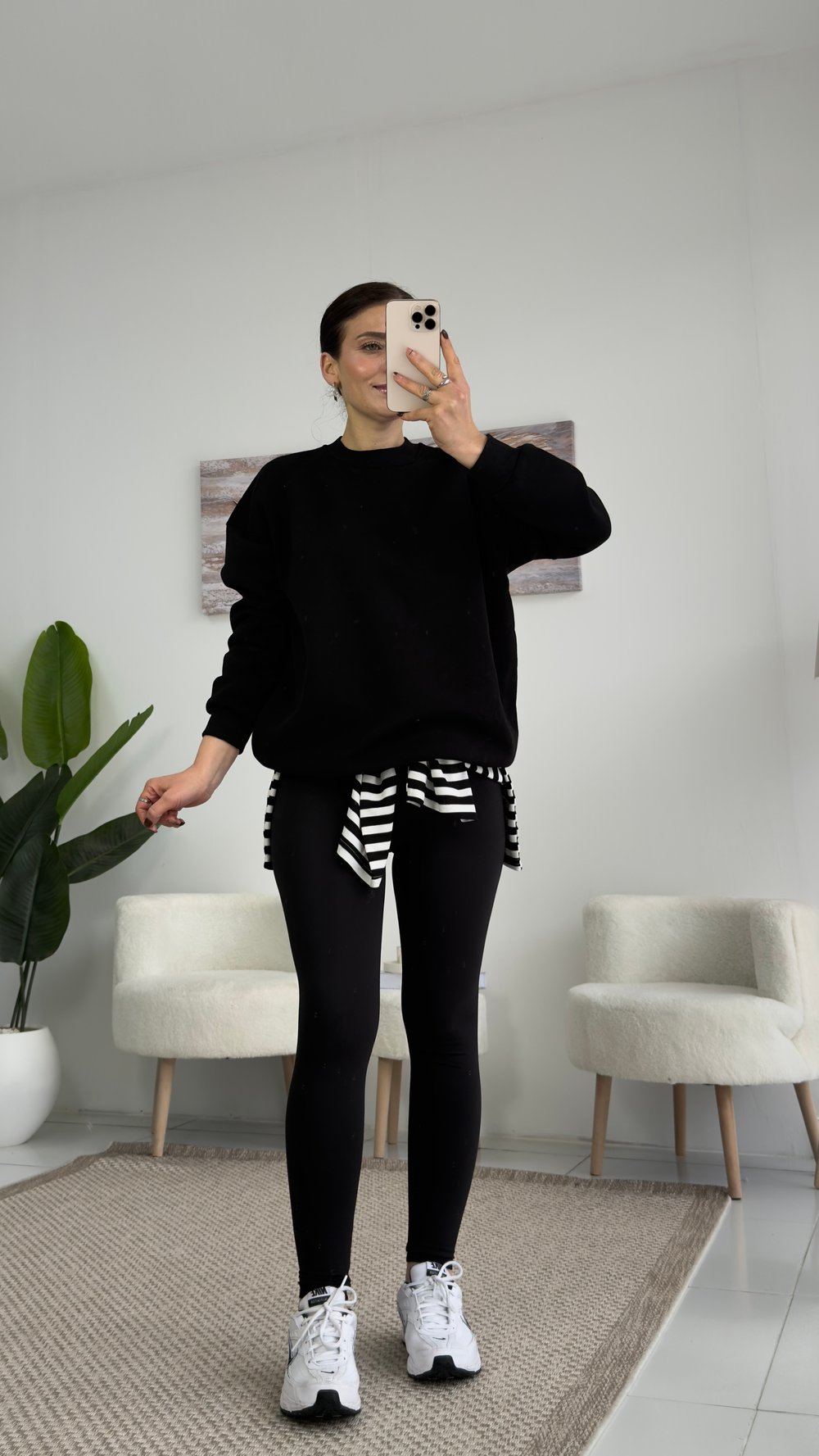7912 Basic Şardonlu Sweatshirt Siyah