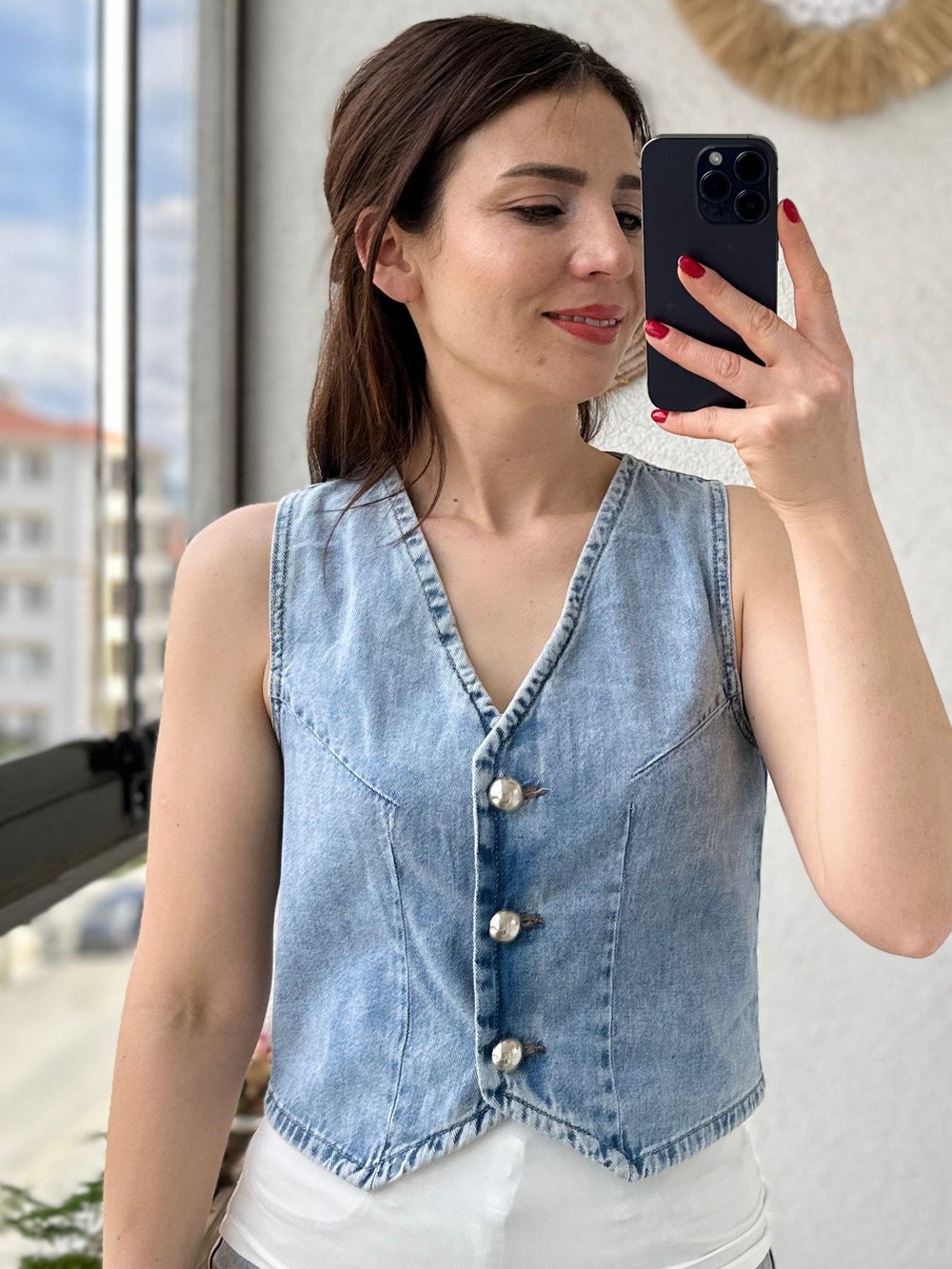 DÜĞME DETAYLI KOT YELEK