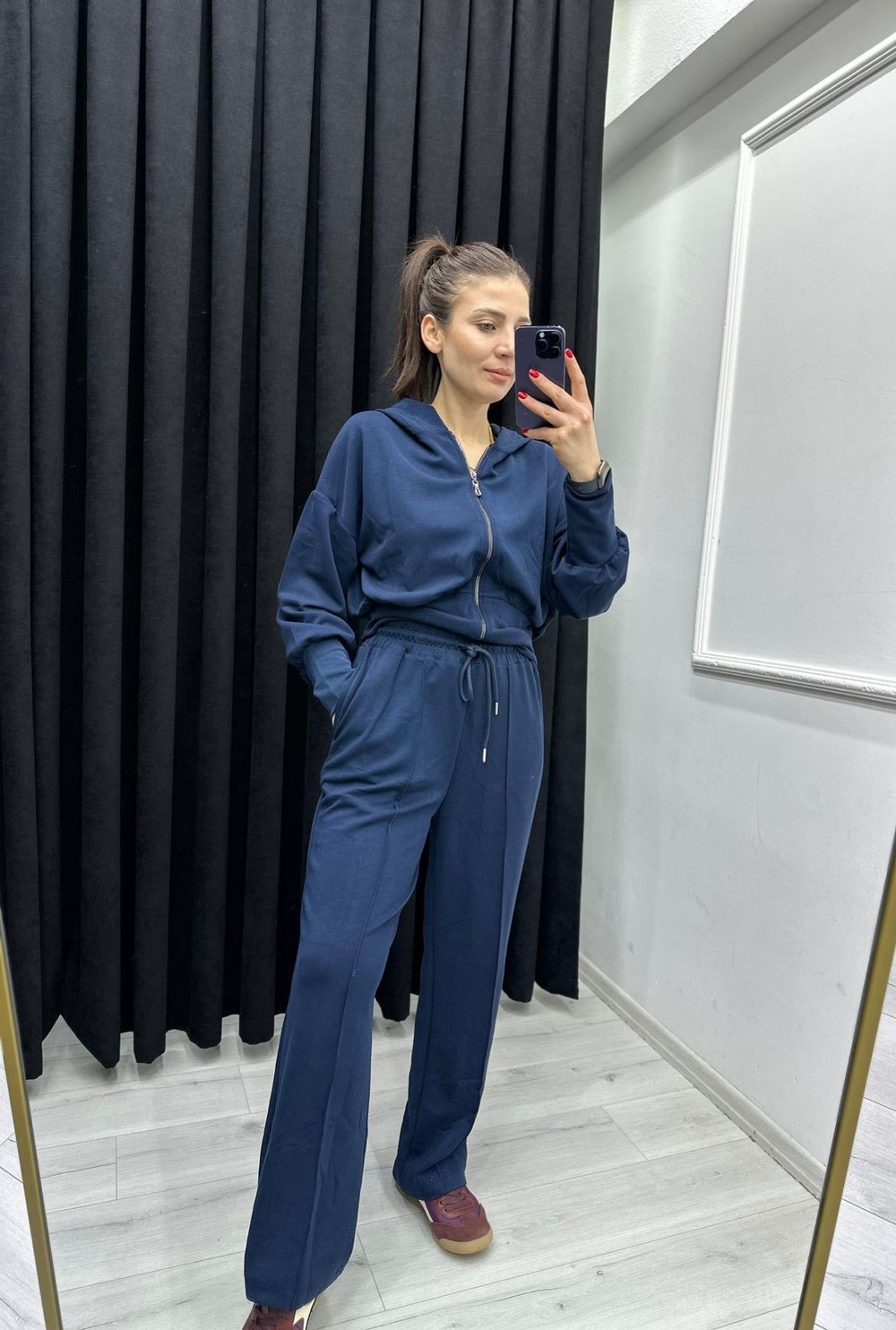 MODAL KUMAŞ FERMUARLI KAPİŞONLU ÇİMALI EŞOFMAN TAKIMI