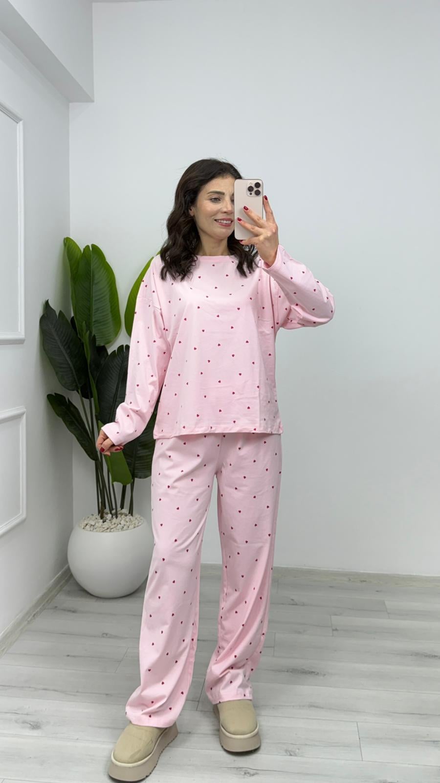 PJ12 Pijama Takımı Pudra