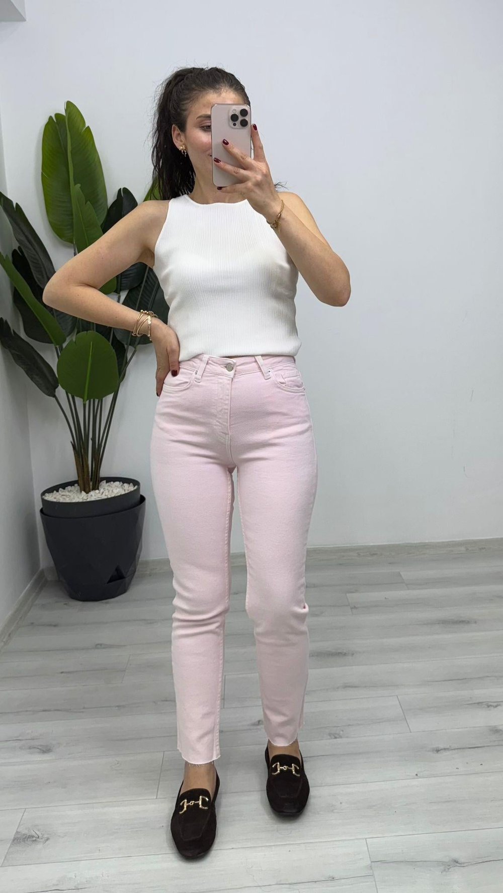 PUDRA PEMBE MELBOURN KOT PANTOLON