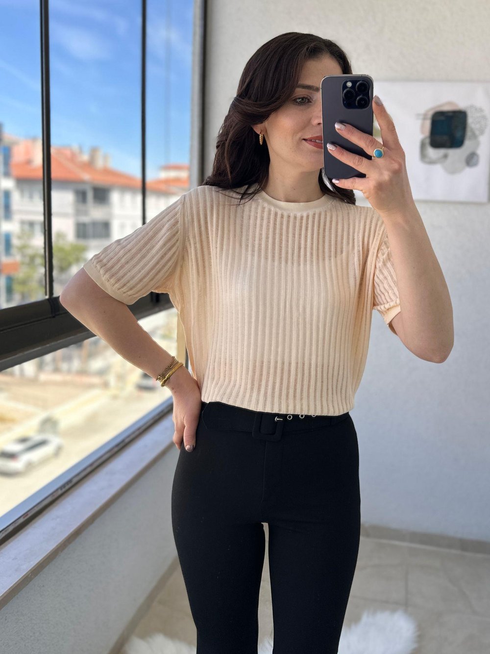 TRANSPARAN GÖRÜNÜMLÜ BATİK BOYAMALI TRİKO