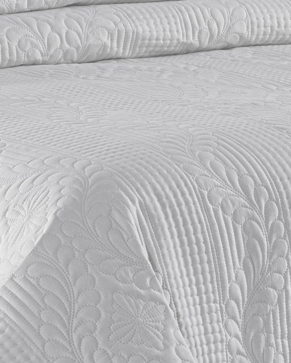 Jumbo Soft Çift Taraflı Çift Kişilik Yatak Örtüsü 3 Parça / Beyaz