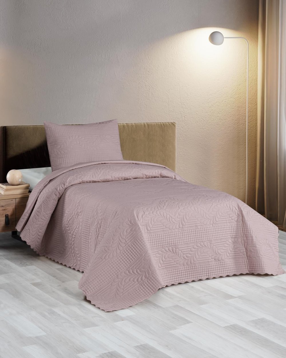 Jumbo Soft Çift Taraflı Tek Kişilik Yatak Örtüsü 2 Parça / Pembe