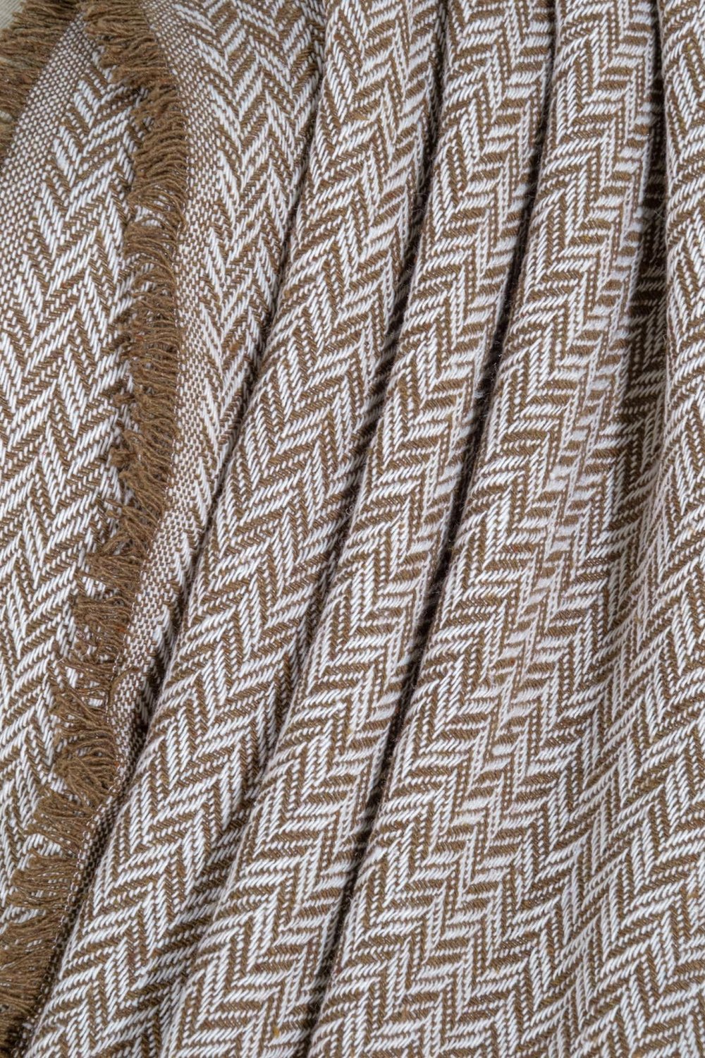 Pamuklu Çift Kişilik Saçaklı Koltuk Şalı Kahve 175x210 cm