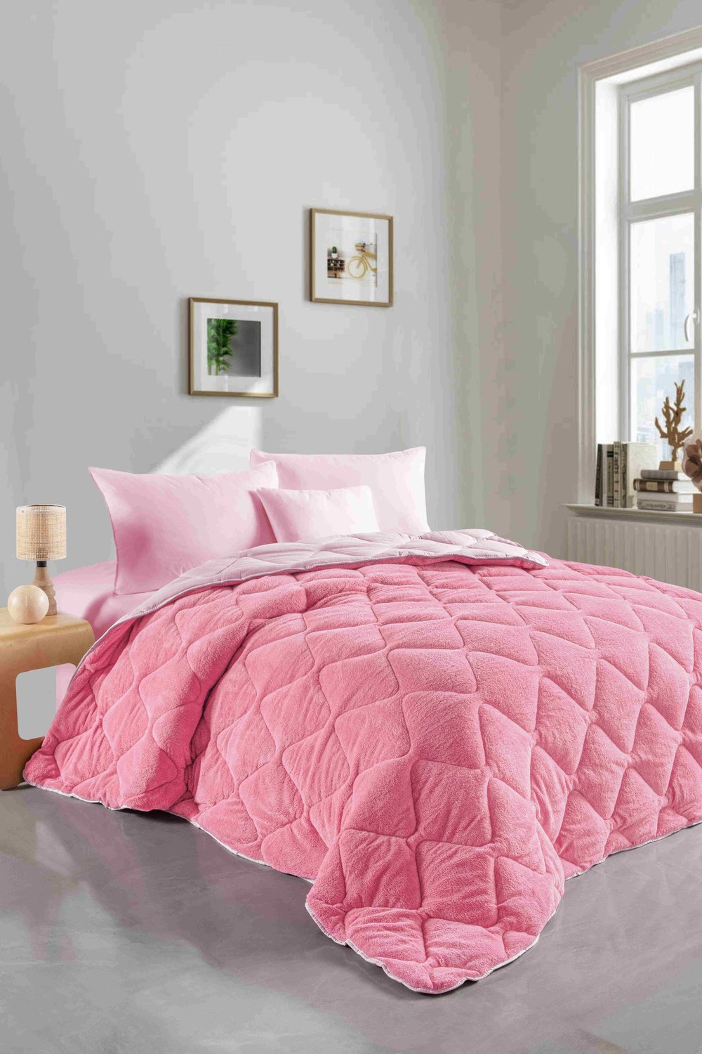 Tek Kişilik Wellsoft Pembe Yorgan Seti /155x215cm