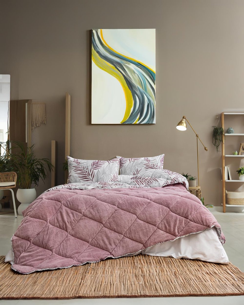 Flora Çift Taraflı Pembe Welsoft Yorgan Seti / 195x215 Cm