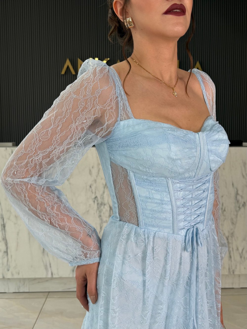 Bebe Mavisi Gotik Abiye