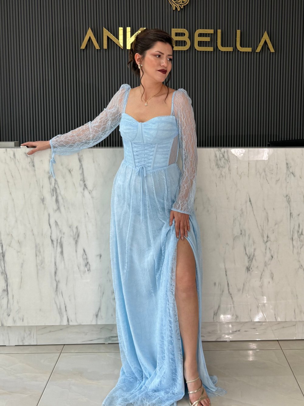 Bebe Mavisi Gotik Abiye