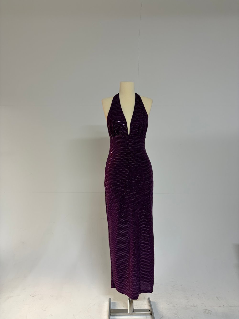 Boyundan Bağlamalı Pul Payet Elbise
