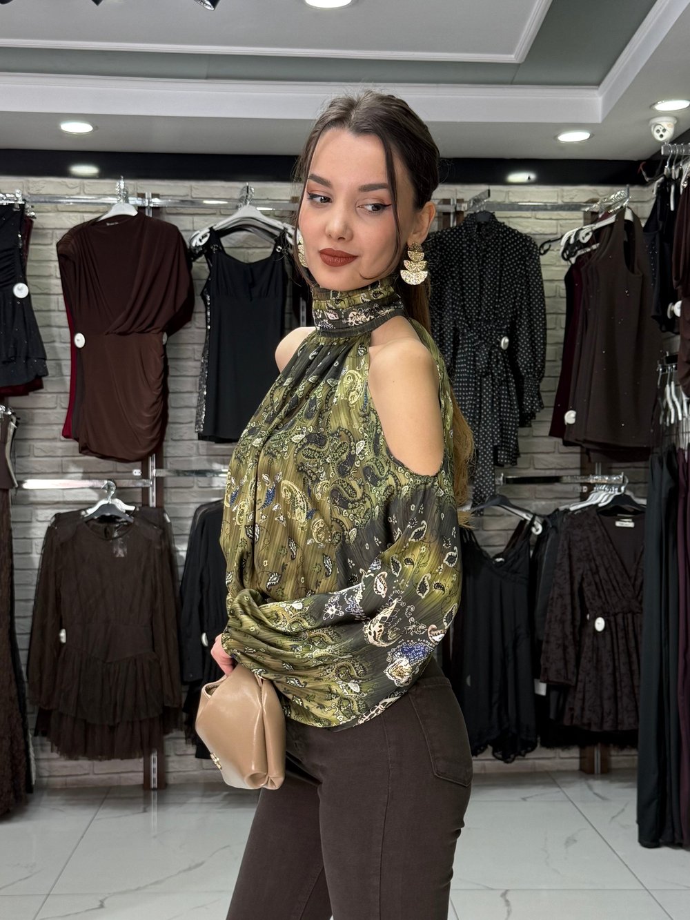Yeşil Şifon Bluz