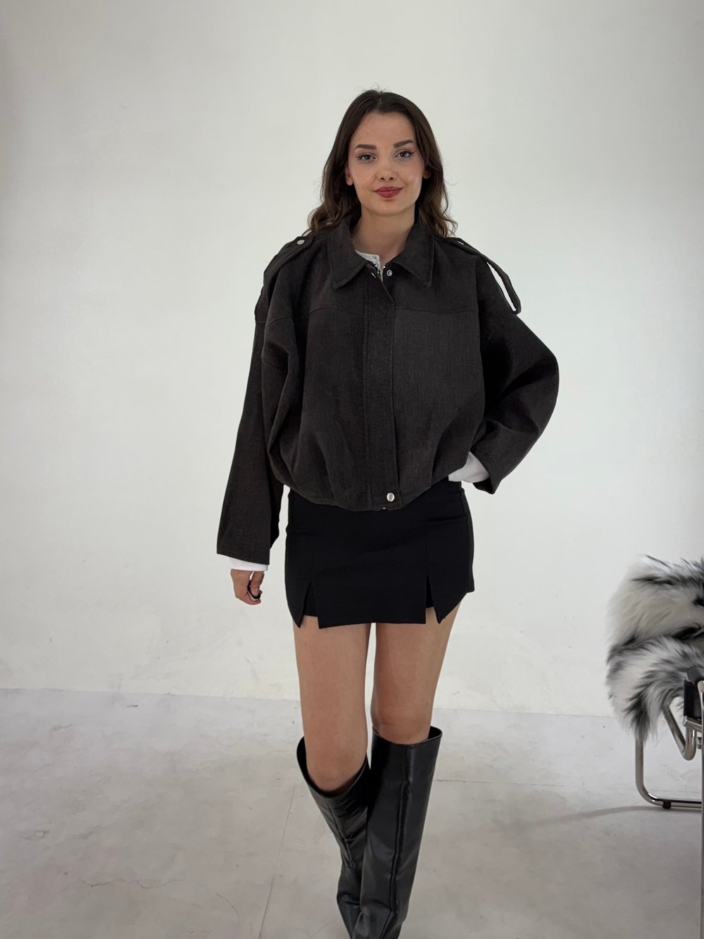 Kahve Modal Bomber Mont