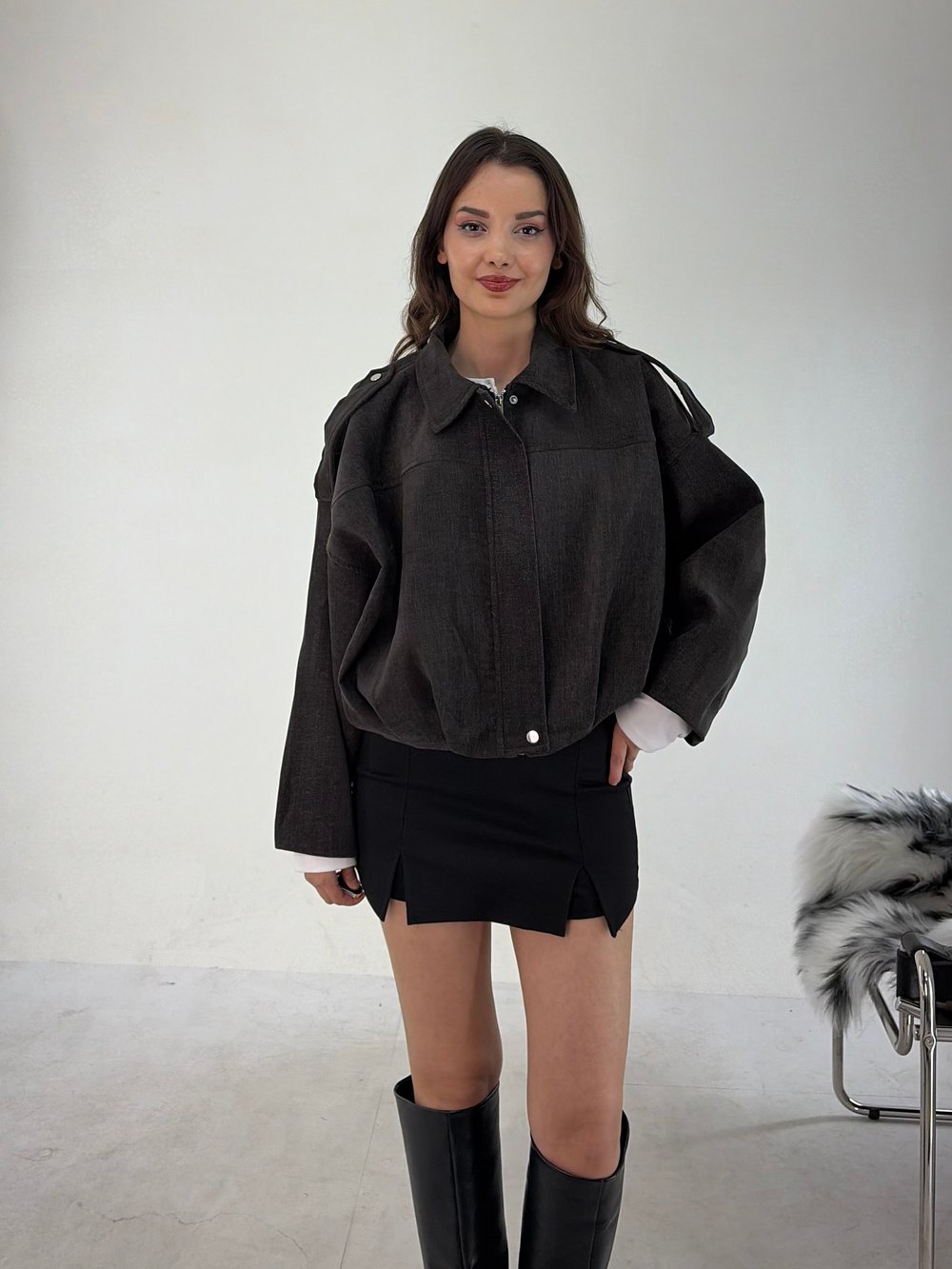 Kahve Modal Bomber Mont