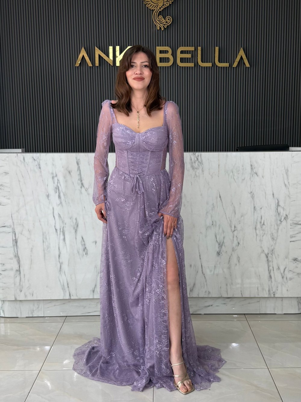 Lila Gotik Abiye