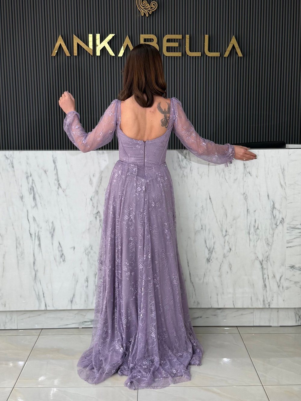 Lila Gotik Abiye