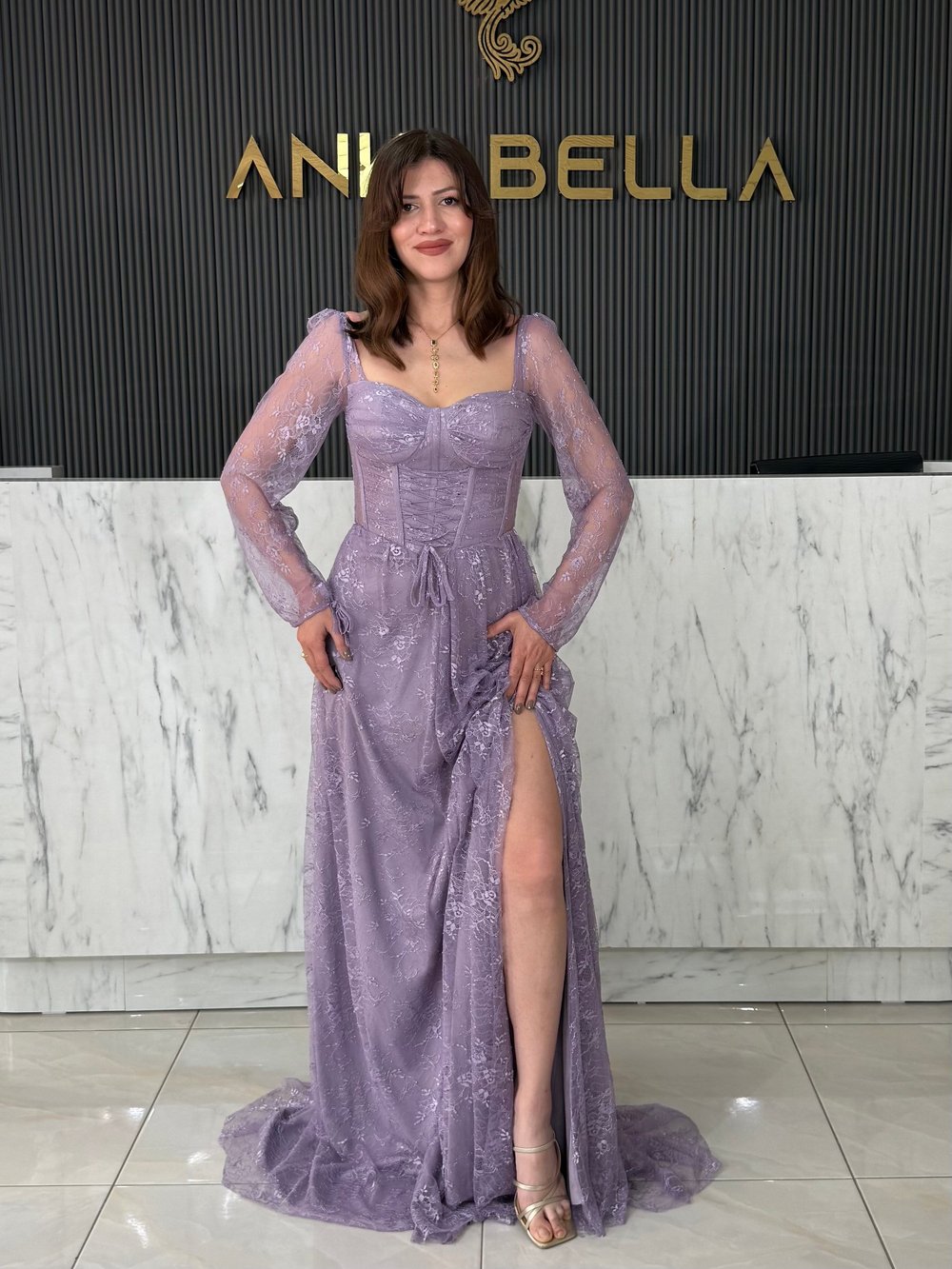 Lila Gotik Abiye