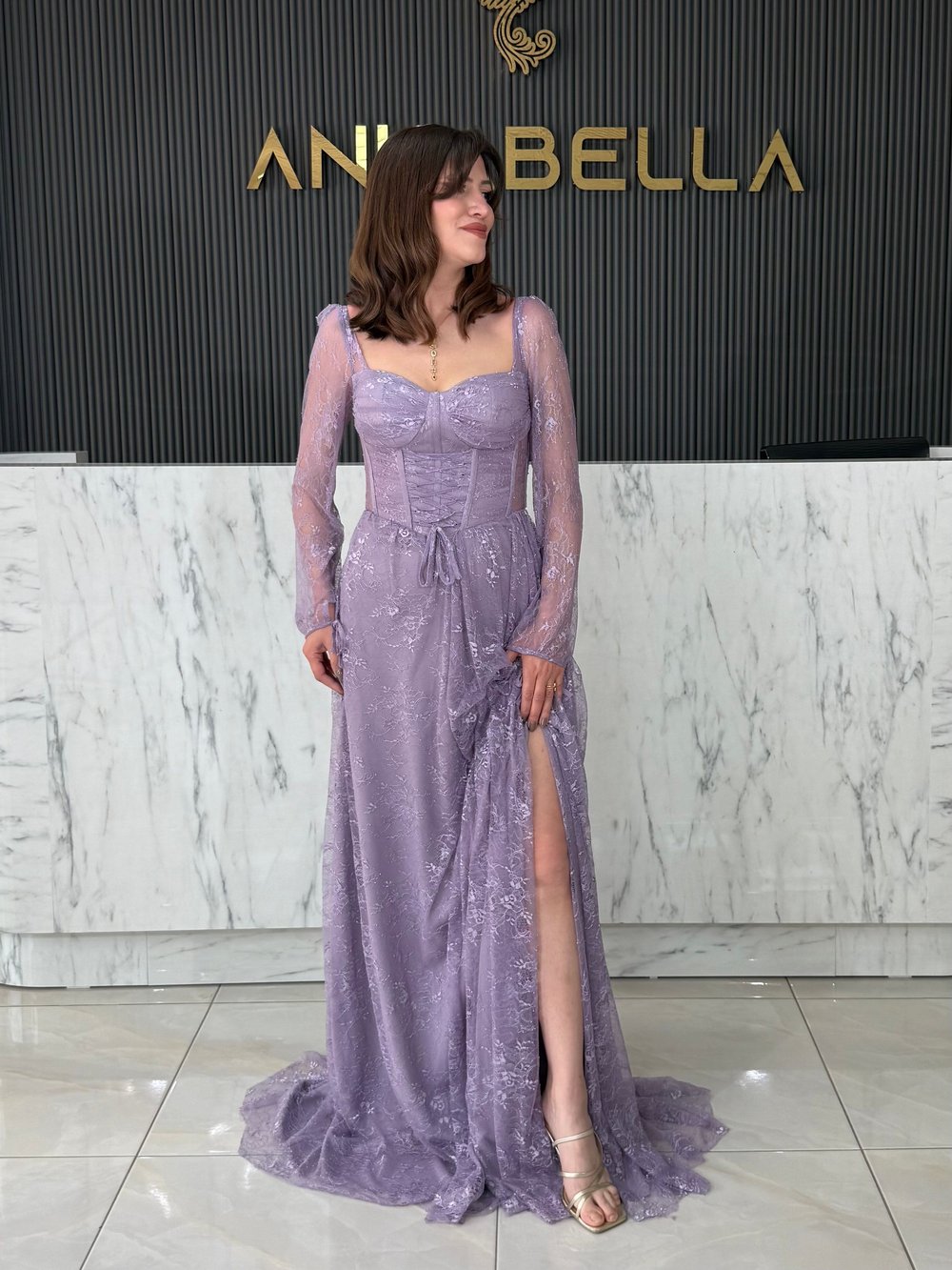 Lila Gotik Abiye