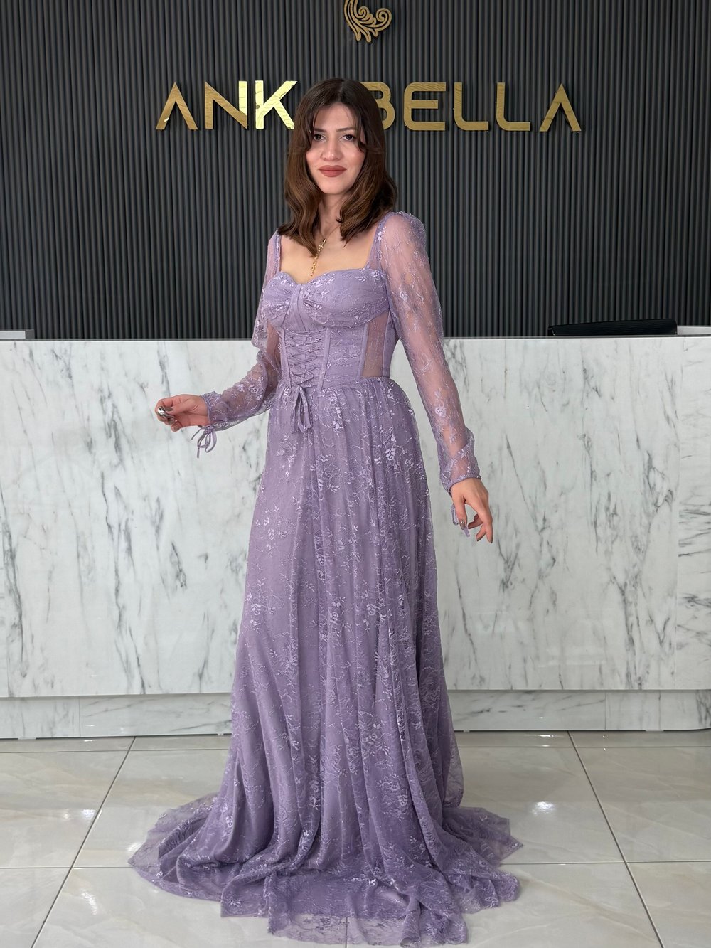 Lila Gotik Abiye