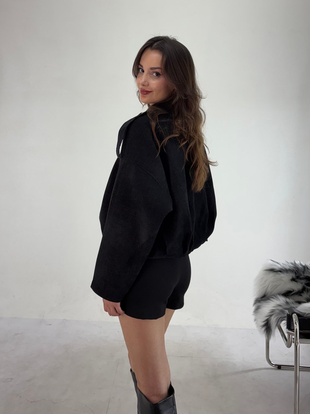 Siyah Modal Bomber Mont