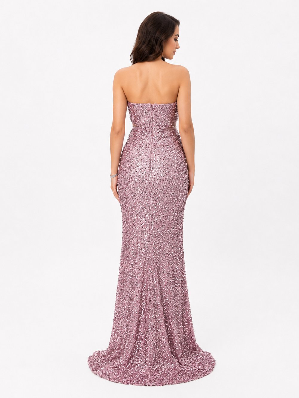 Starlight Pembe Pul Payet Abiye