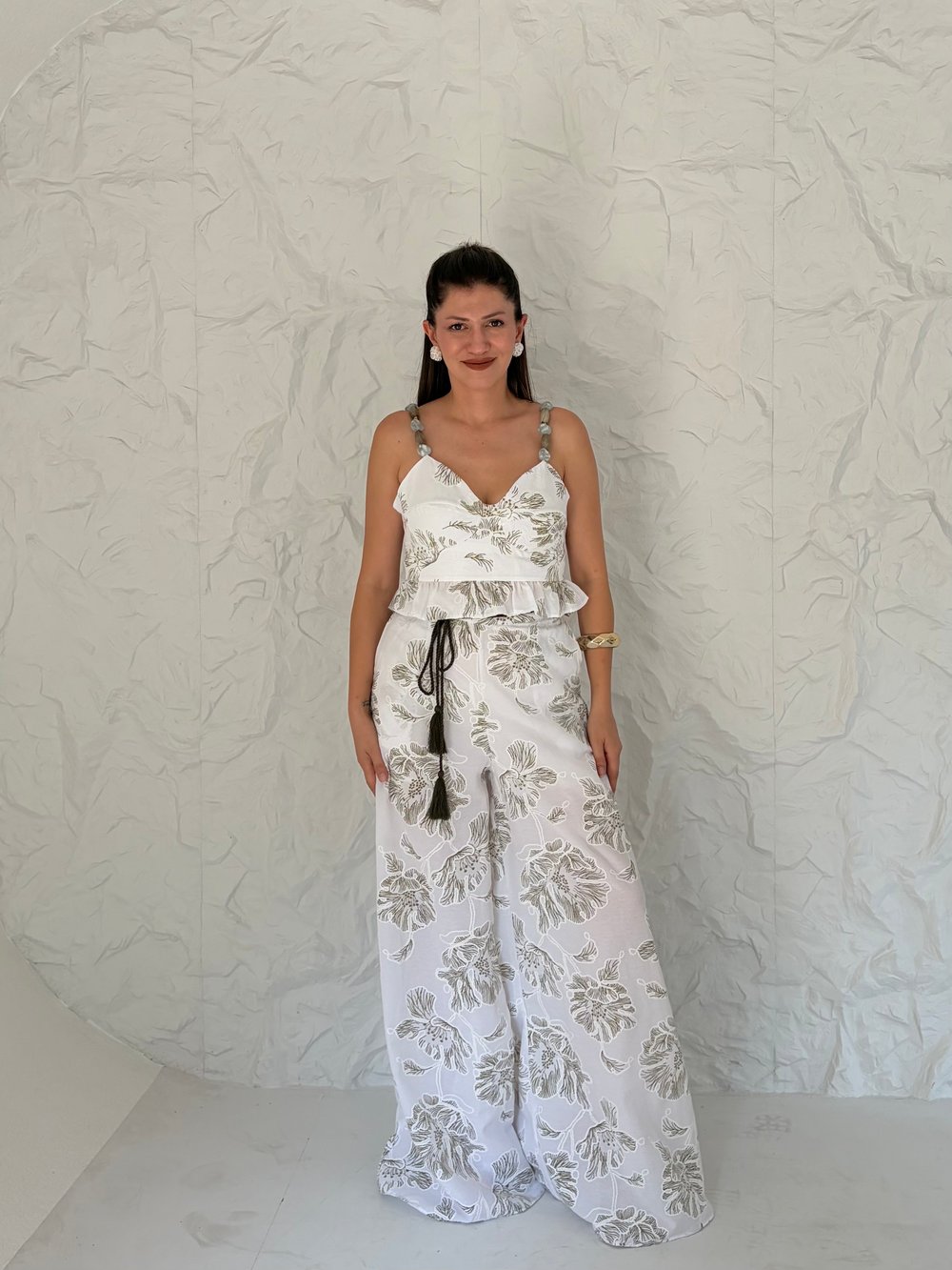 Yeşil Büstiyer Pantolon Takım