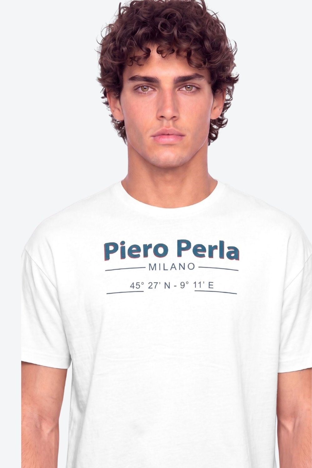 Erkek Bisiklet Yaka Milano Koordinat Baskı Detaylı Oversize Fit T-Shirt