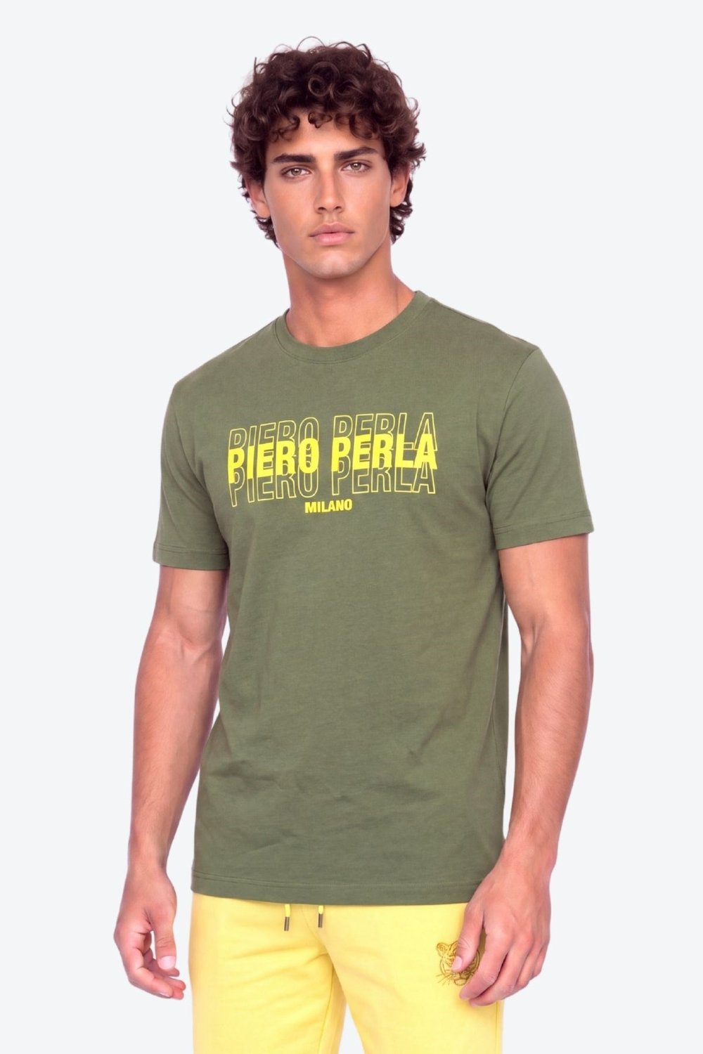 Erkek Bisiklet Yaka Yüksek Baskı Detaylı Regular Fit T-Shirt