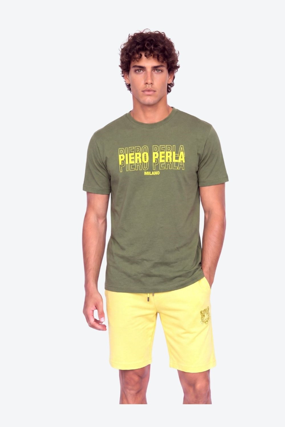 Erkek Bisiklet Yaka Yüksek Baskı Detaylı Regular Fit T-Shirt