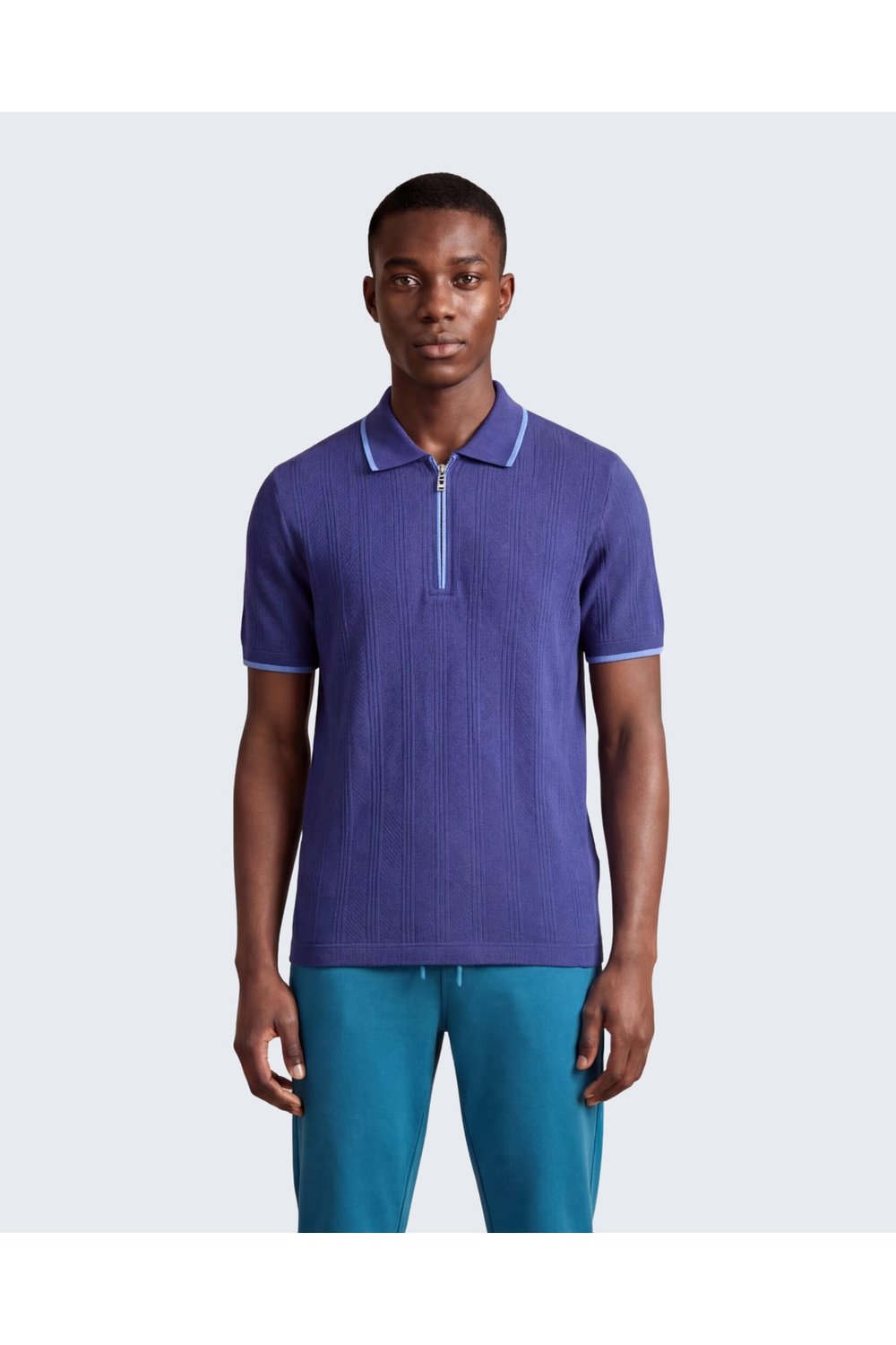 Erkek Fermuar Detaylı Slim Fit Polo Yaka T-Shirt