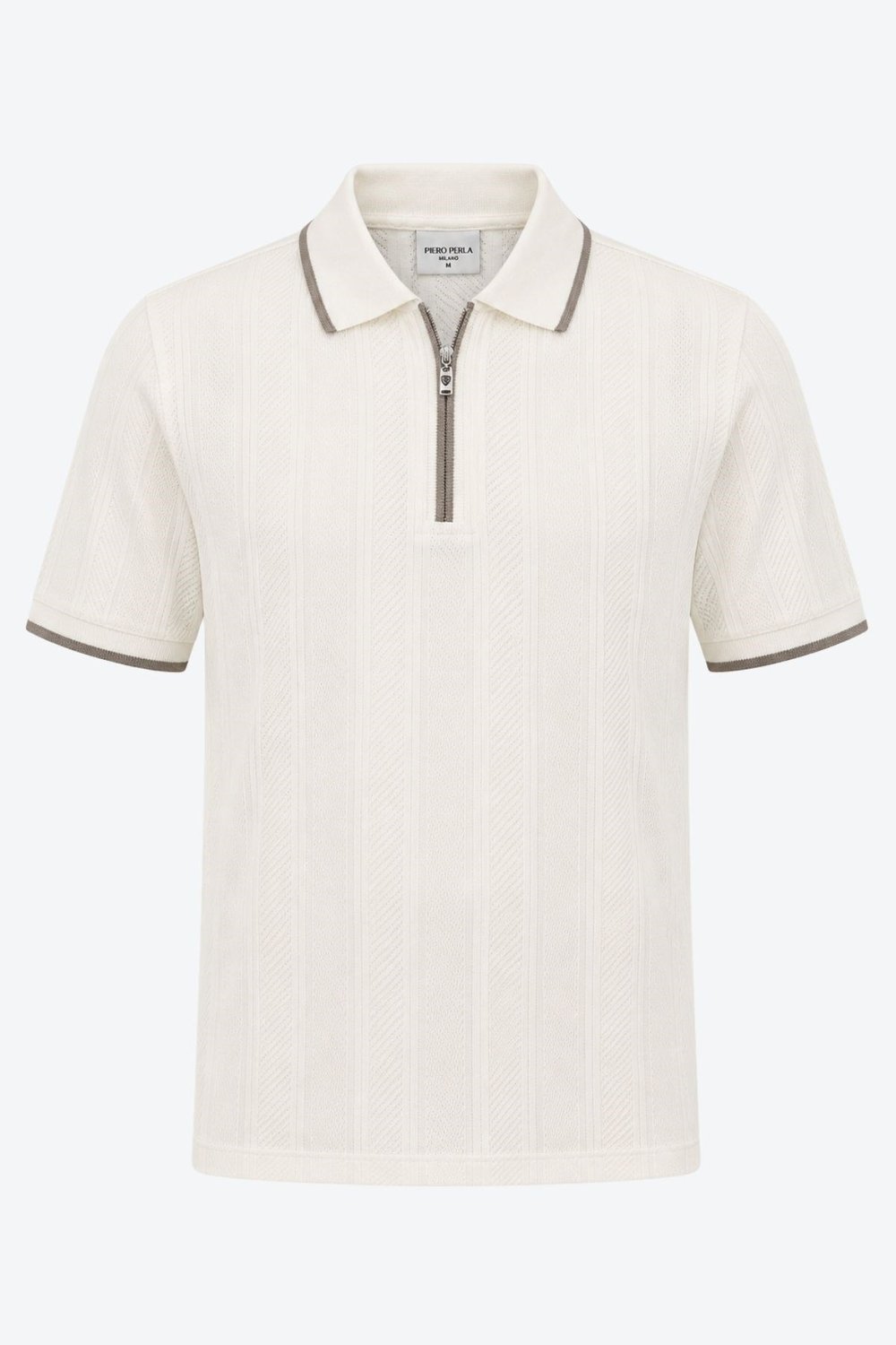 Erkek Fermuar Detaylı Slim Fit Polo Yaka T-Shirt
