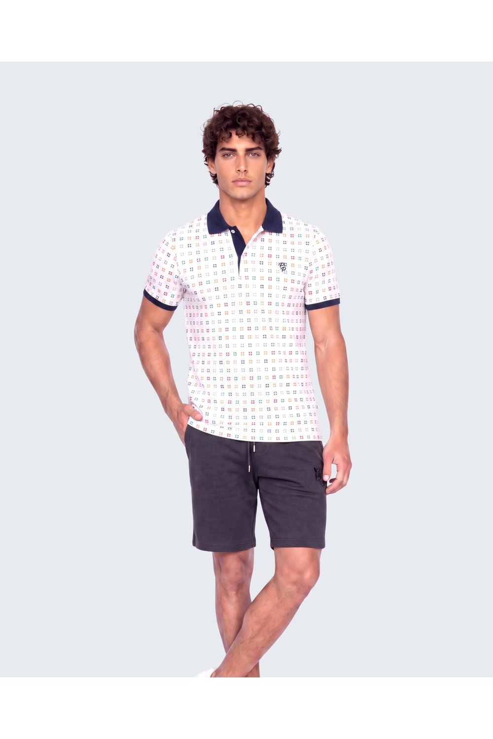 Erkek Metraj Baskı Detaylı Slim Fit Polo Yaka T-Shirt