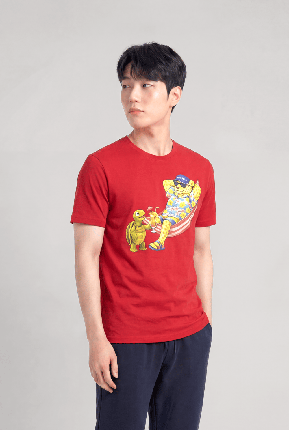 Jaguar Baskı Detaylı Bisiklet Yaka Regular Fit Erkek Kırmızı T-Shirt