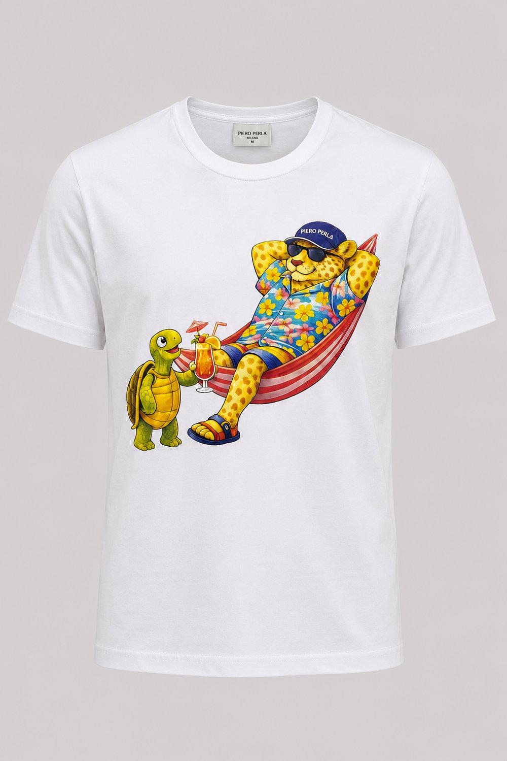 Jaguar Baskı Detaylı Bisiklet Yaka Regular Fit Erkek Beyaz T-Shirt