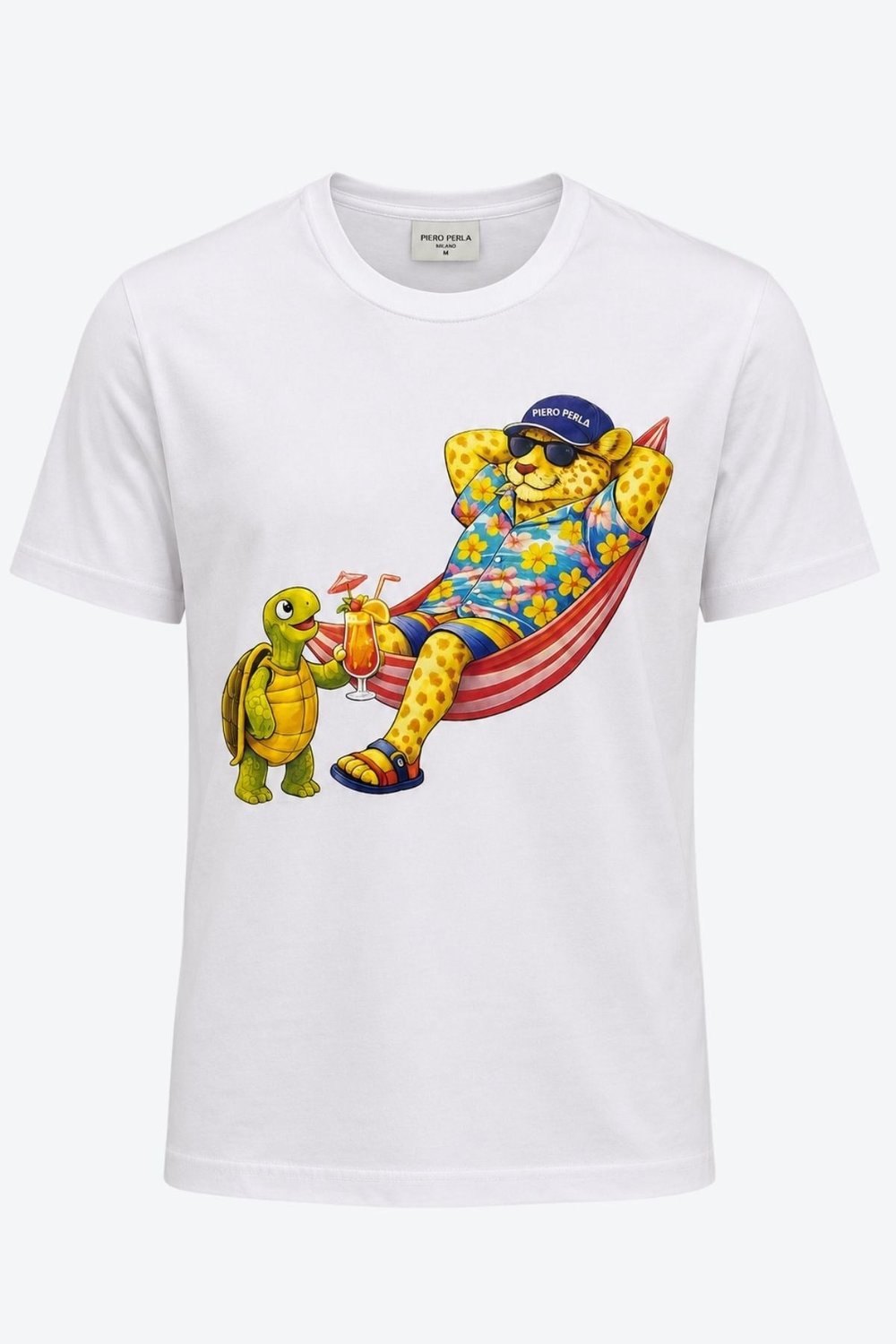 Jaguar Baskı Detaylı Bisiklet Yaka Regular Fit Erkek Beyaz T-Shirt