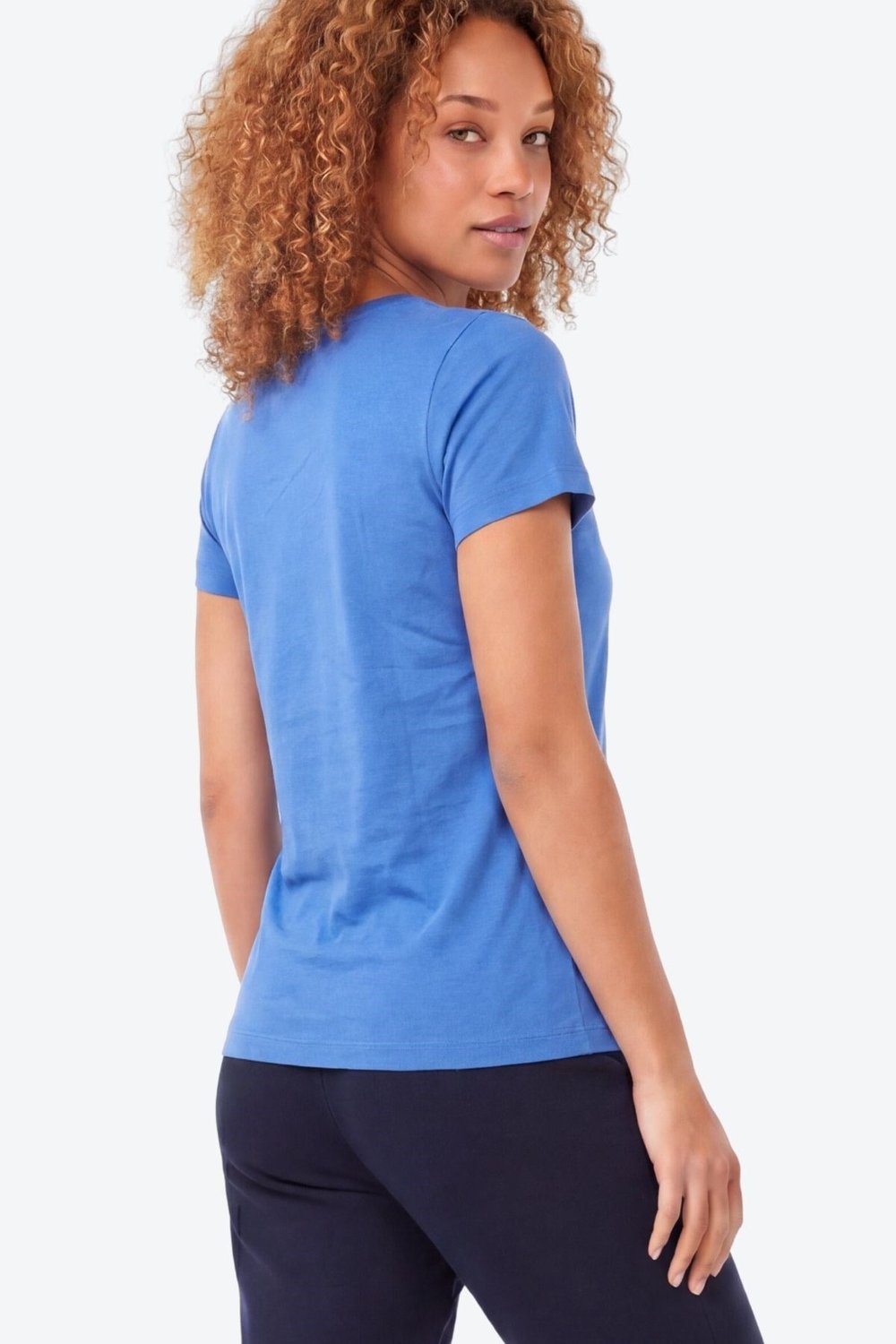 Jaguar Baskı Detaylı Bisiklet Yaka Slim Fit Kadın Mavi T-Shirt