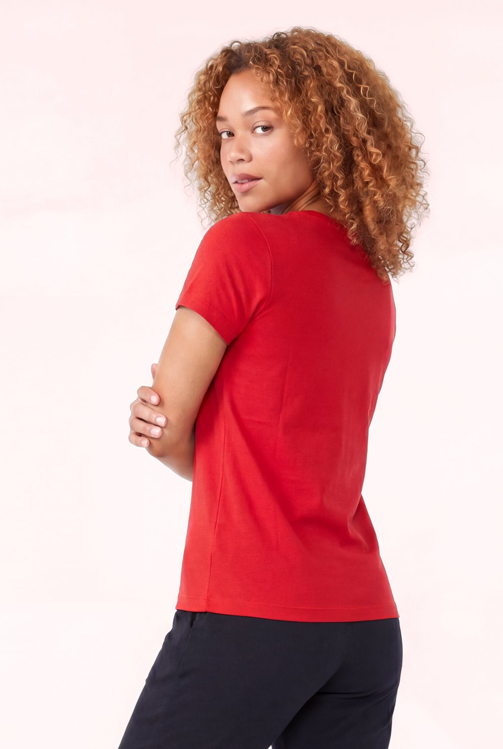 Jaguar Baskı Detaylı Bisiklet Yaka Slim Fit Kadın Kırmızı T-Shirt