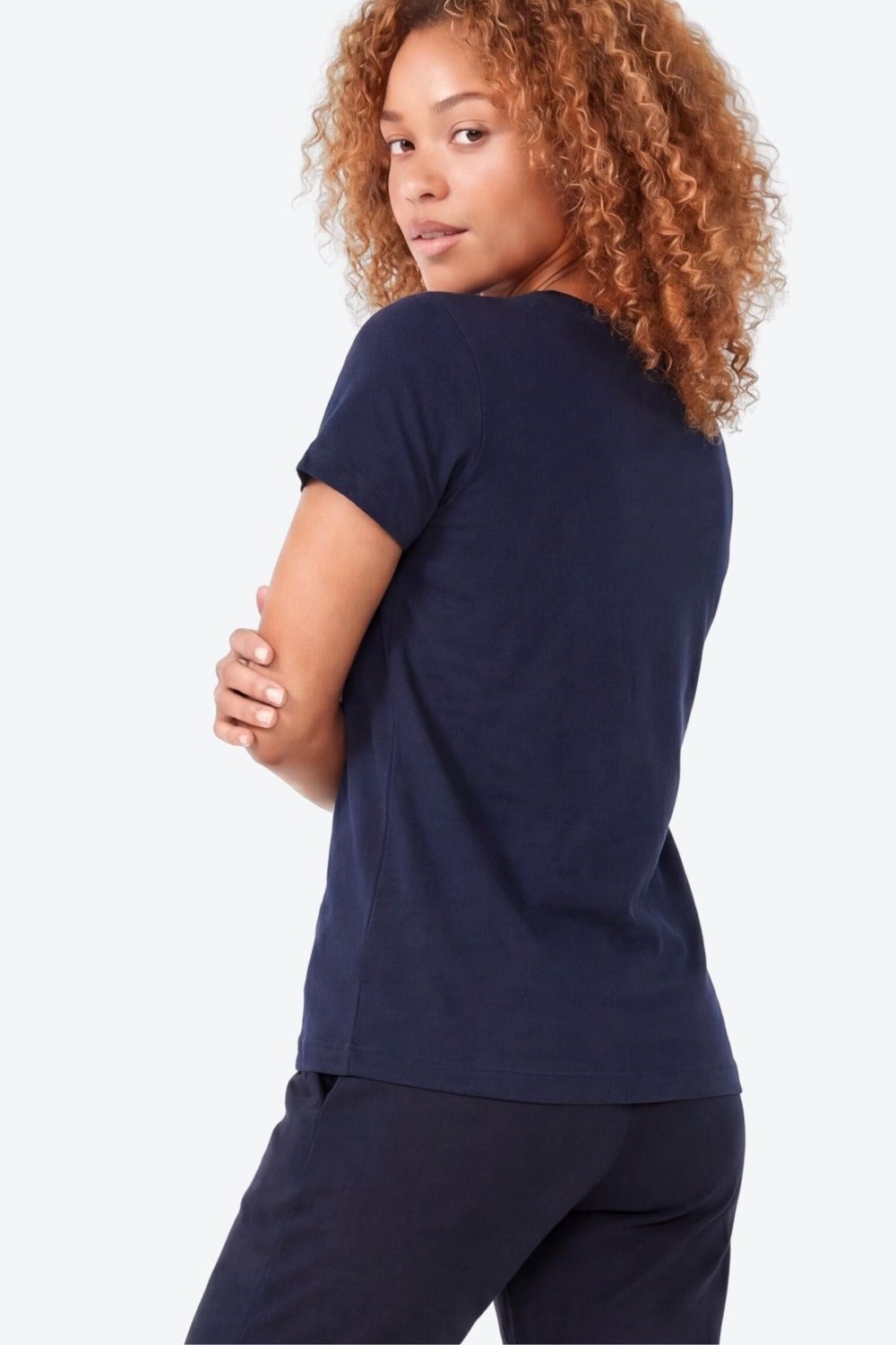 Jaguar Baskı Detaylı Bisiklet Yaka Slim Fit Kadın Lacivert T-Shirt