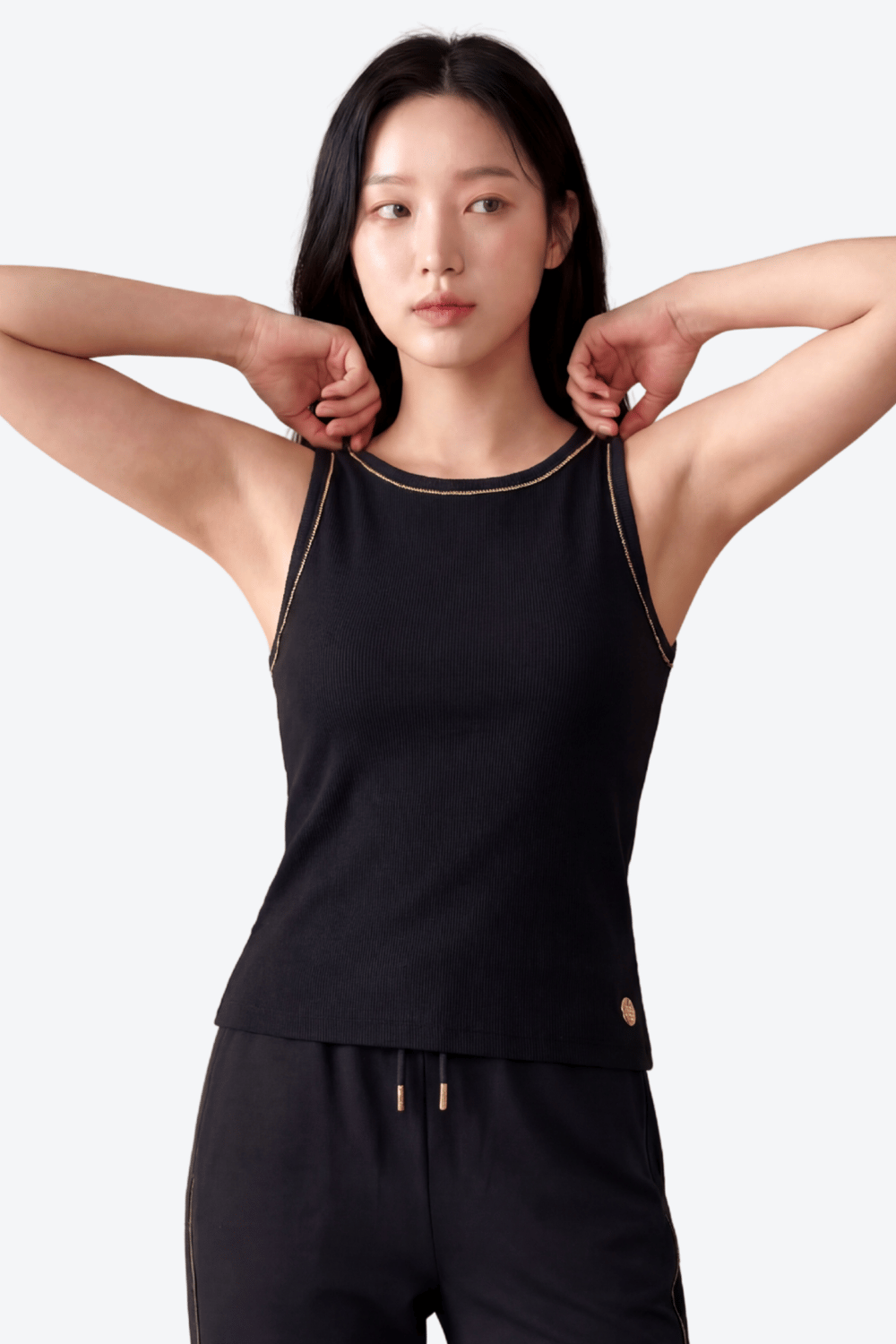 Kadın Bisiklet Yaka Metal Logo Detaylı Ekstra Slim Fit Atlet