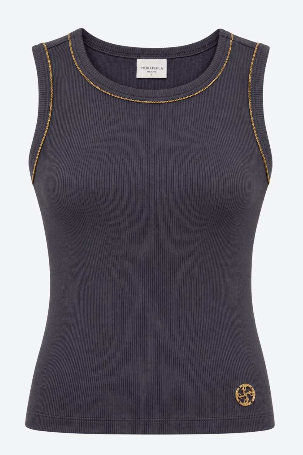 Kadın Bisiklet Yaka Metal Logo Detaylı Ekstra Slim Fit Atlet