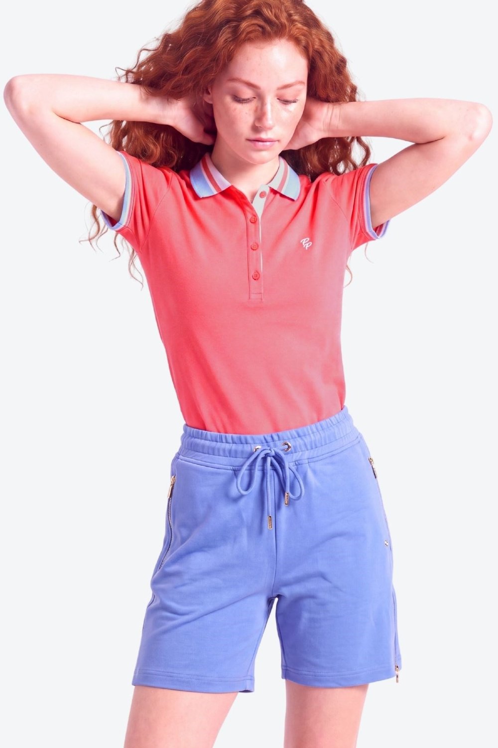 Kadın PP Eva Nakış Detaylı Ayaksız Yaka Slim Fit Polo Yaka T-Shirt