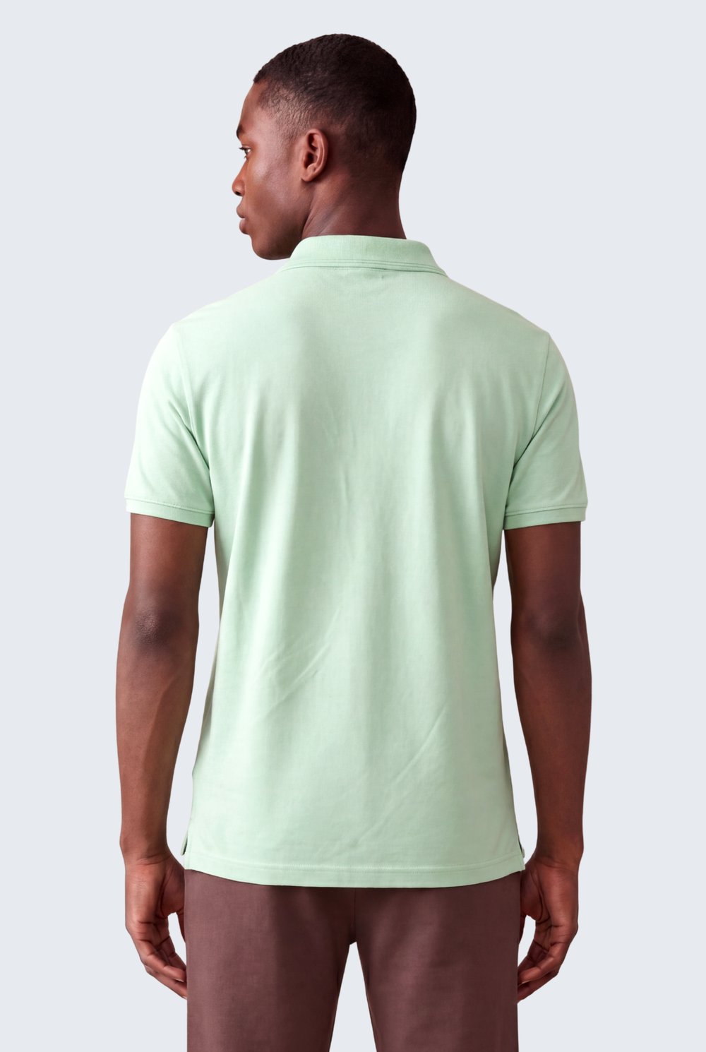 Kontür Jaguar Nakış Detaylı Slim Fit Erkek Polo Yaka Açık Yeşil T-Shirt