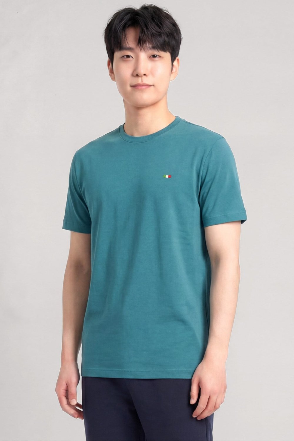 Nakış Detaylı Regular Fit Erkek Bisiklet Yaka T-Shirt