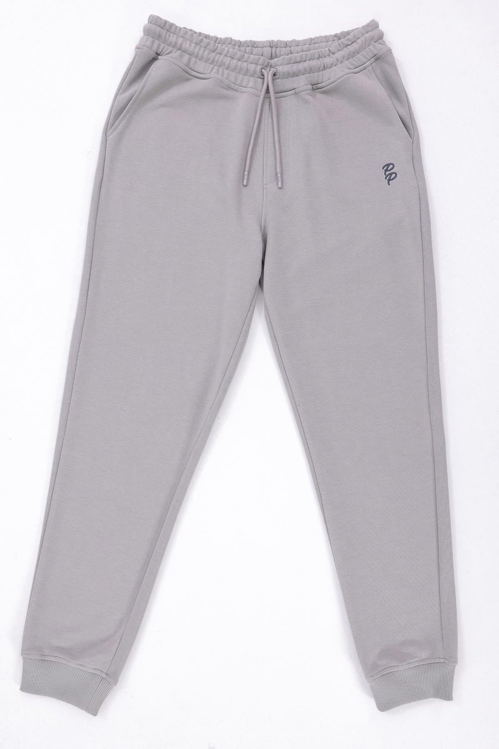 Slim Fit Mens Premium Light Grey Sweatpants with EVA Embroidery Details