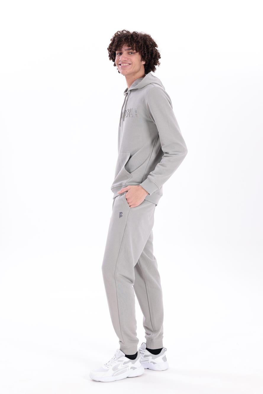 Slim Fit Mens Premium Light Grey Sweatpants with EVA Embroidery Details