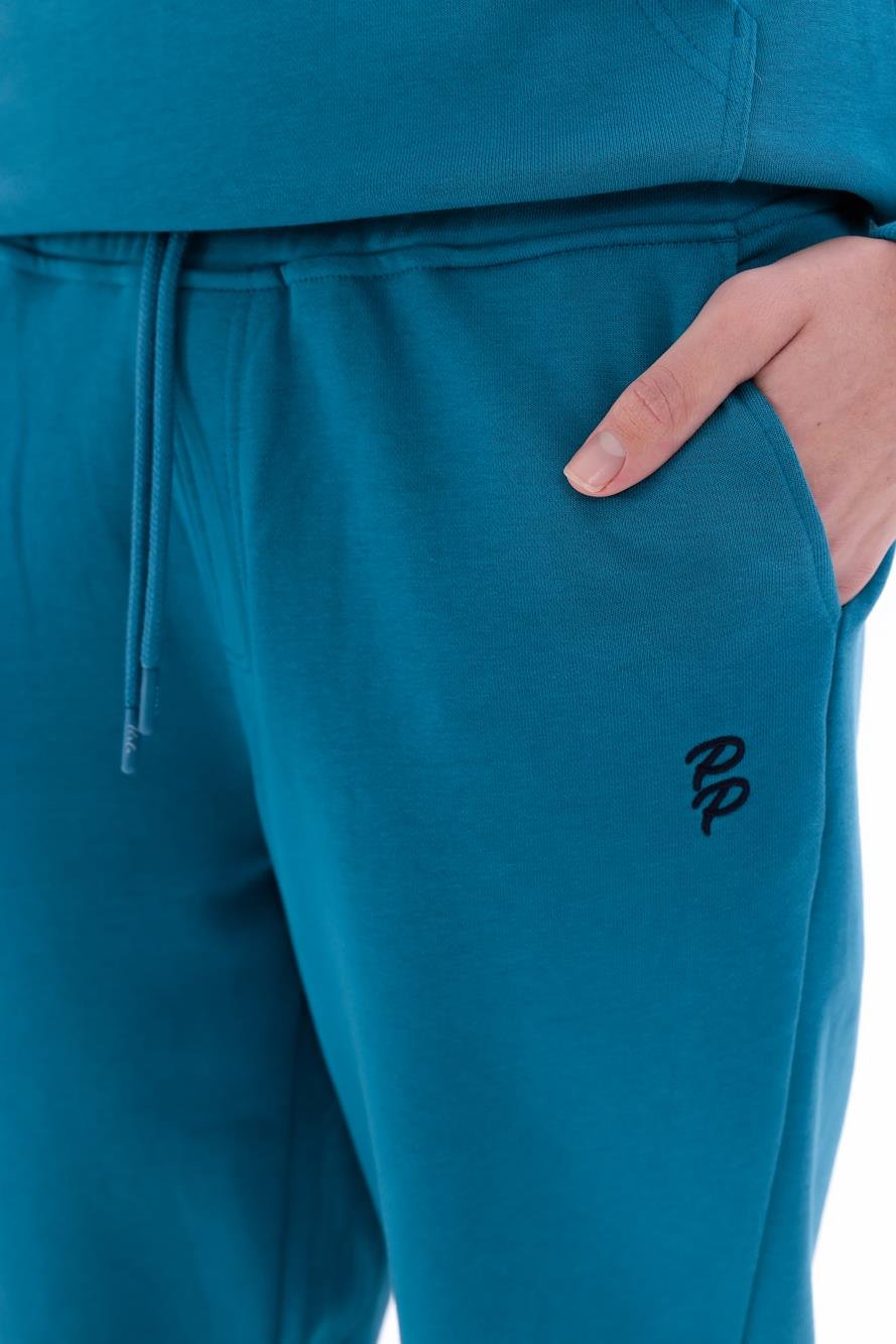 Slim Fit Mens Premium Cobalt Sweatpants with EVA Embroidery Details