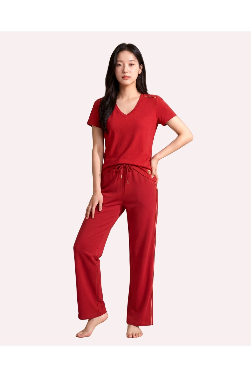 Zincir Şerit Detaylı Loose Fit Kadın Eşofman Altı