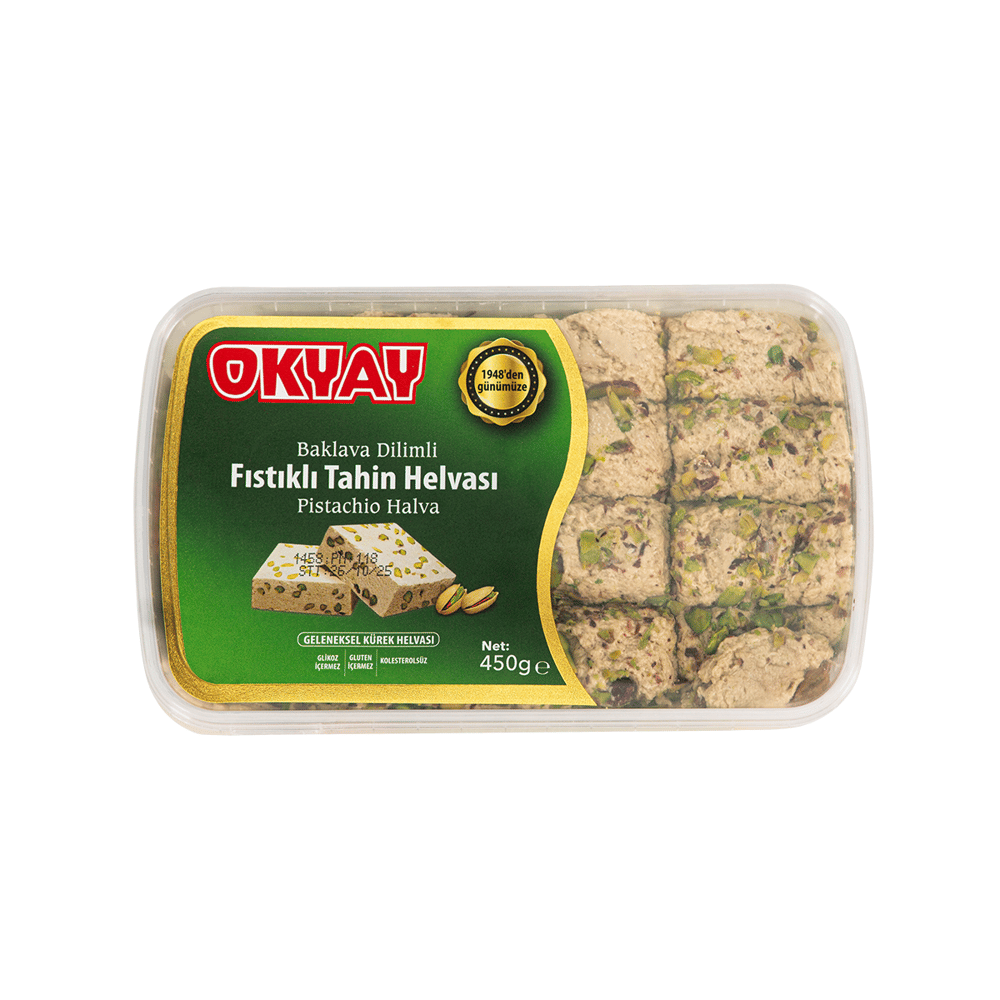 Baklava Dilimli Fıstıklı Tahin Helvası