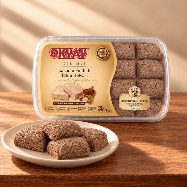 Dilimli Kakaolu Fındıklı Tahin Helvası
